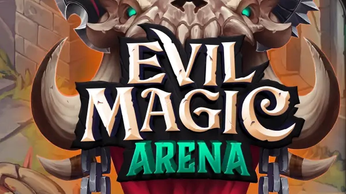 Evil Magic Arena logosu: boynuzlu kafatası amblemi